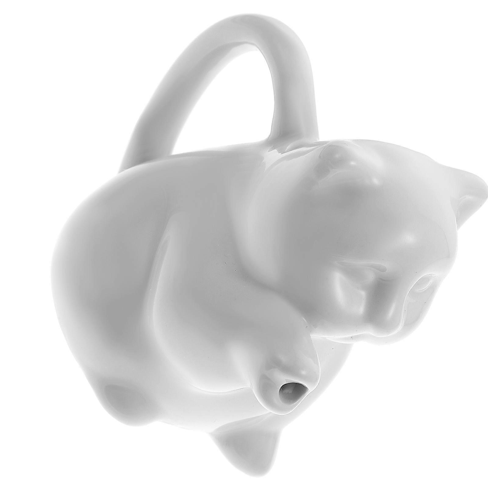 Ceramic Milk Kettle for Sauce Holding 2Pcs White Decorative Cups