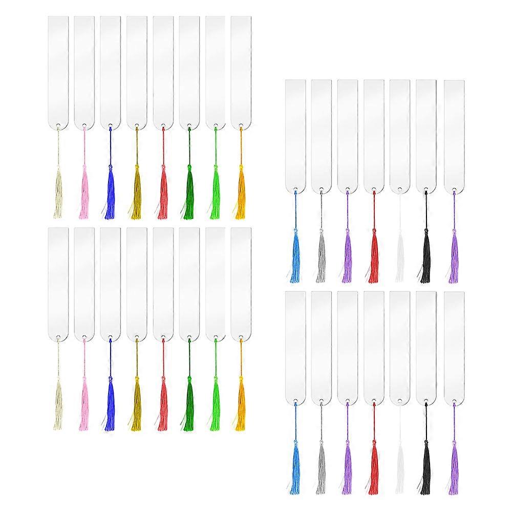 Acrylic Bookmark Blank for Reading Use with Tassels 240Sets Assorted Color