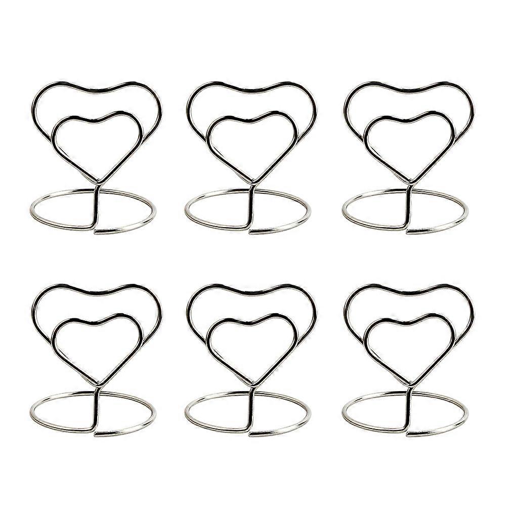 Paper Clips Heart Shape Table Holder for Decoration 40Pcs Silver Wire Holders