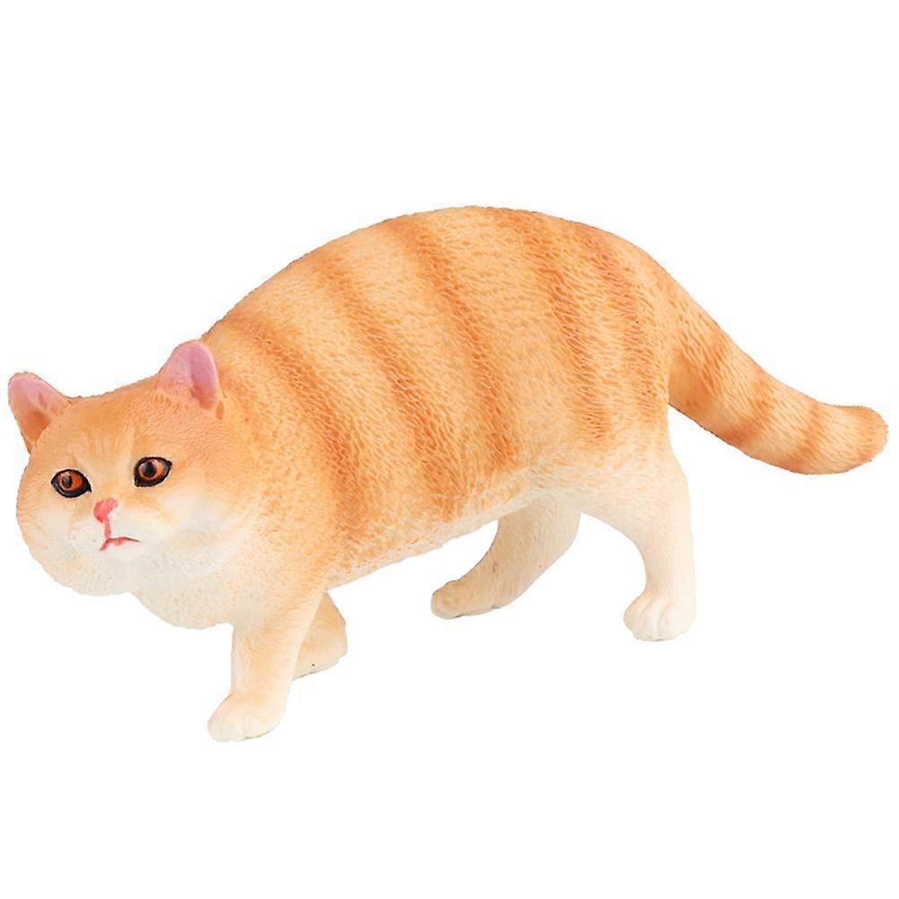 Plastic Cat Figurine Simulation Decoration Ornament 2Pcs Set