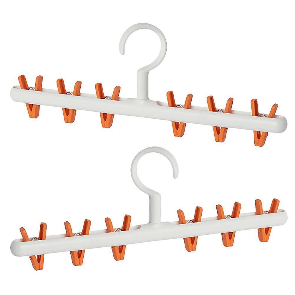 Socks Holder Clothes Hanger for Underwear Drying 4Pcs Orange