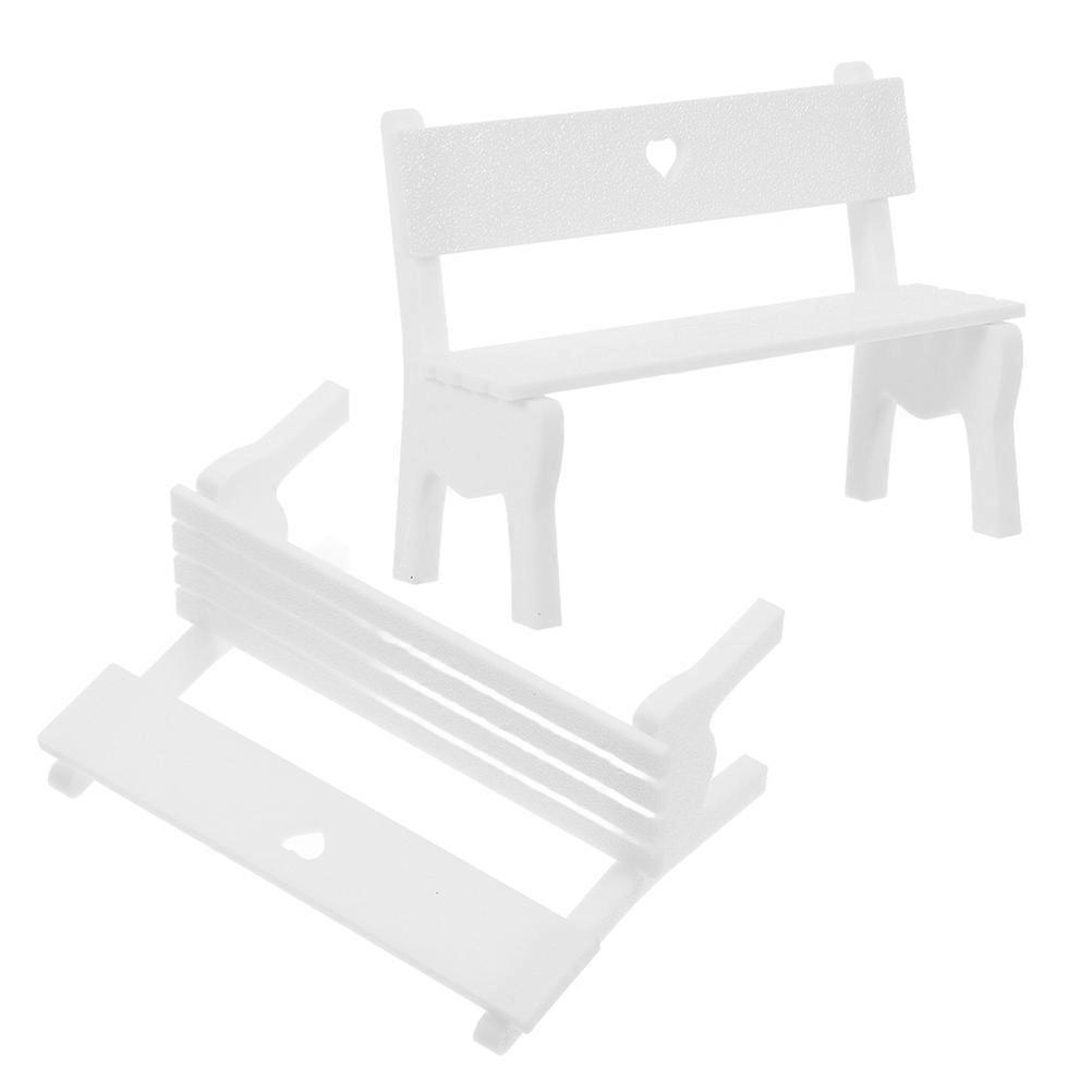 Miniature Bench Simulation for Fairy Garden Decor with 4Pcs