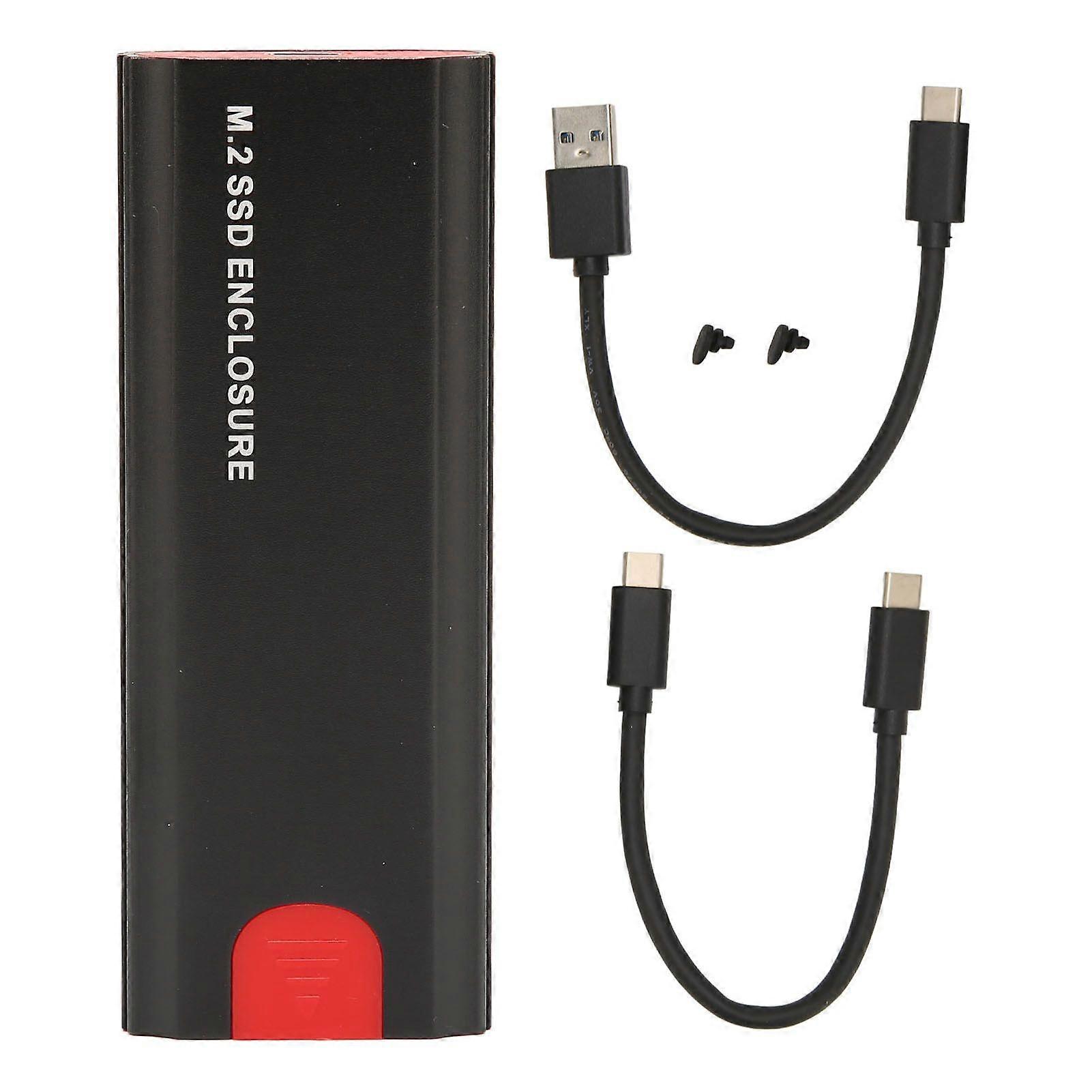 M.2 NVME SSD Enclosure 10Gbps High Speed Transmission PCIe NVMe m Key M.2 SSD Enclosure Adapter Black  (Not Inclube Hard Disk)