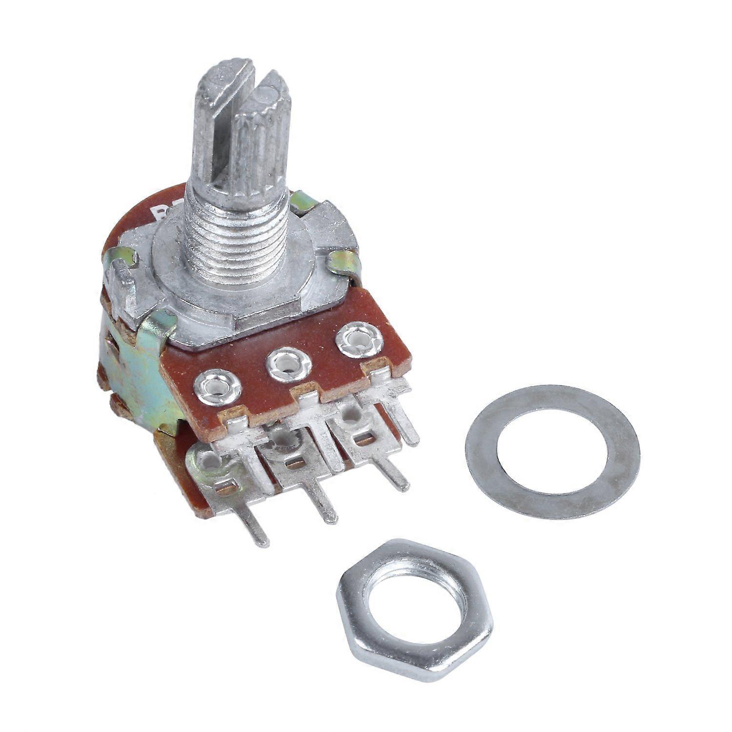 1 db ezüst fém B50K 50K ohm 6-pólusú kettős trim potenciométer 3,8 * 2,8 * 1,7 cm