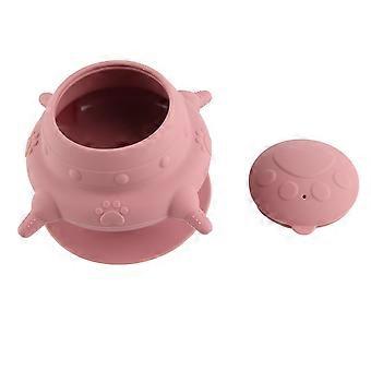 Puppy Nipple Feeder 4 Nipples High Efficiency Large Capacity Leakage Proof Silicone Kitten Feeder Station for Small Pets Pink