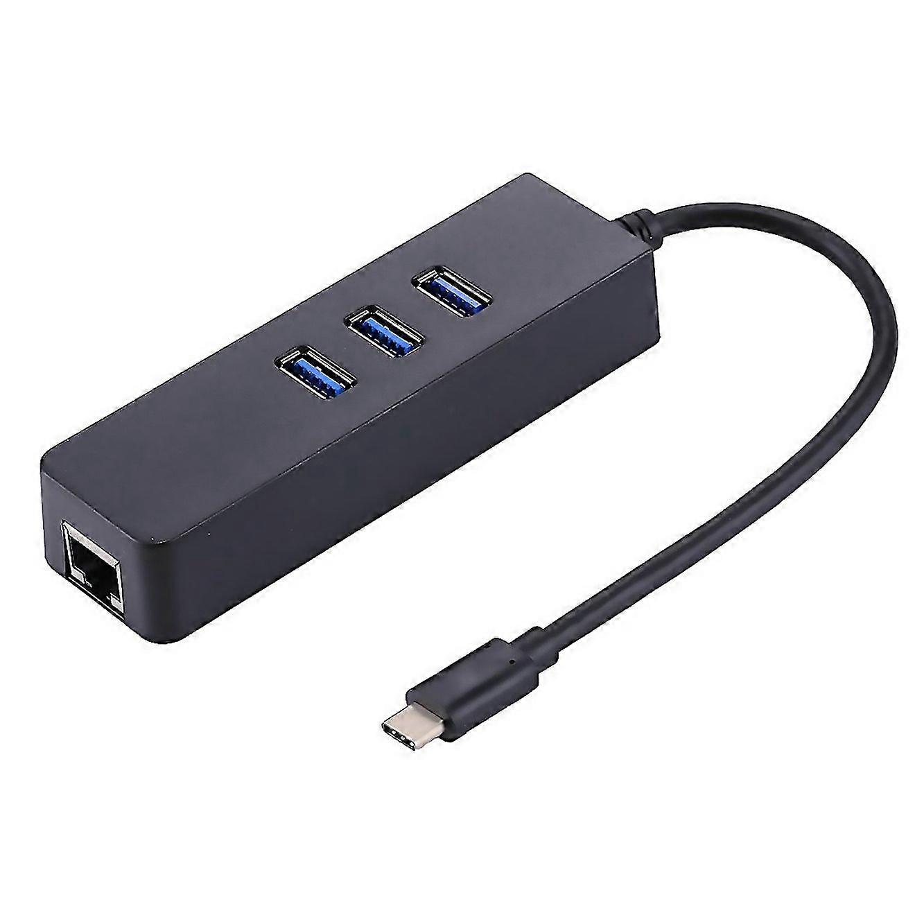 For Usbc Typec To 3 Usb 30 Ports Hub Rj45 High Speed Gigabit Ethernet Adapter Multifunction Lan Adap