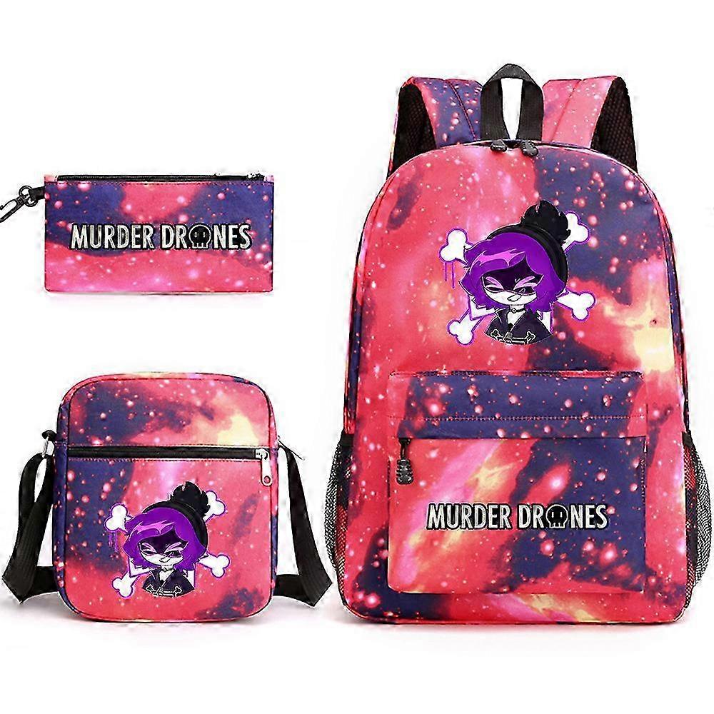 Murder Drones Uzi School Bag Backpack Pencil Case Shoulder Bag Three-piece Set _12