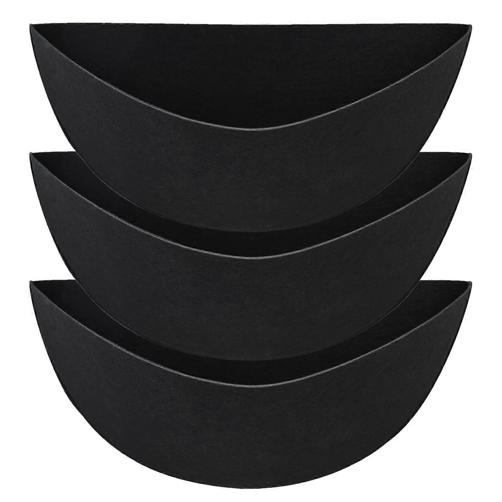 3Pcs Half Round Planter Liners, Fabric Felt Planter Basket Liner, 12Inch Indoor Hanging Basket Liner, Felt Trough Liner