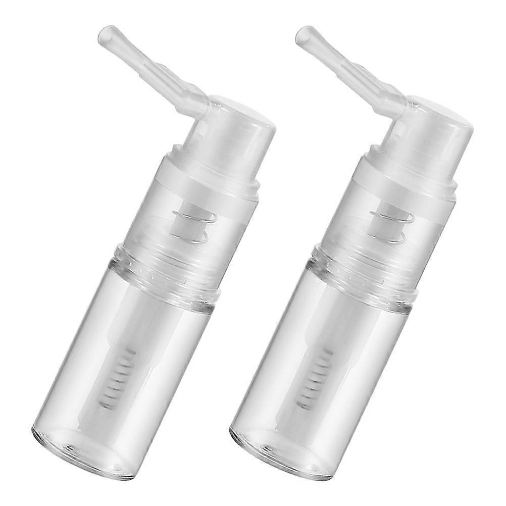 Transparent Press Powder Bottle Spray for Storage Use 2Pcs Plastic