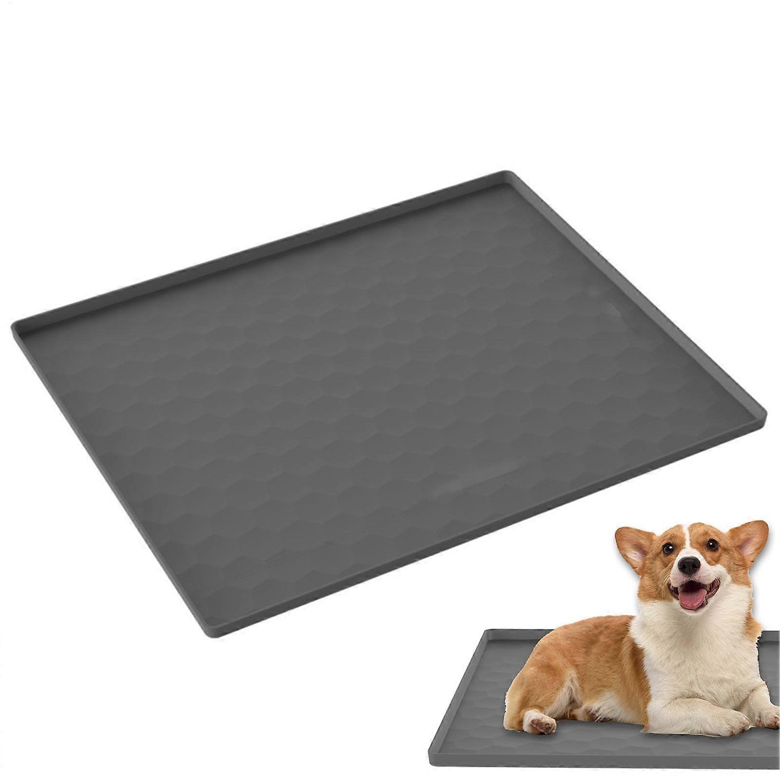 Cat Feeding Mat Large Silicone Dish Mat For Dog And Cat Waterproof Placemat With Raised Edge