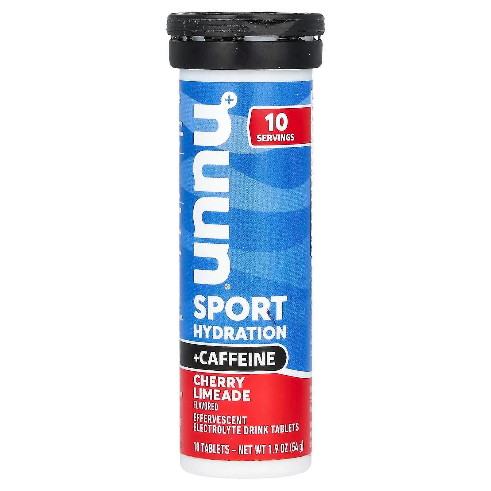 Sport Hydration + Caffeine, Effervescent Electrolyte Drink, Cherry Limeade, 10 Tablets