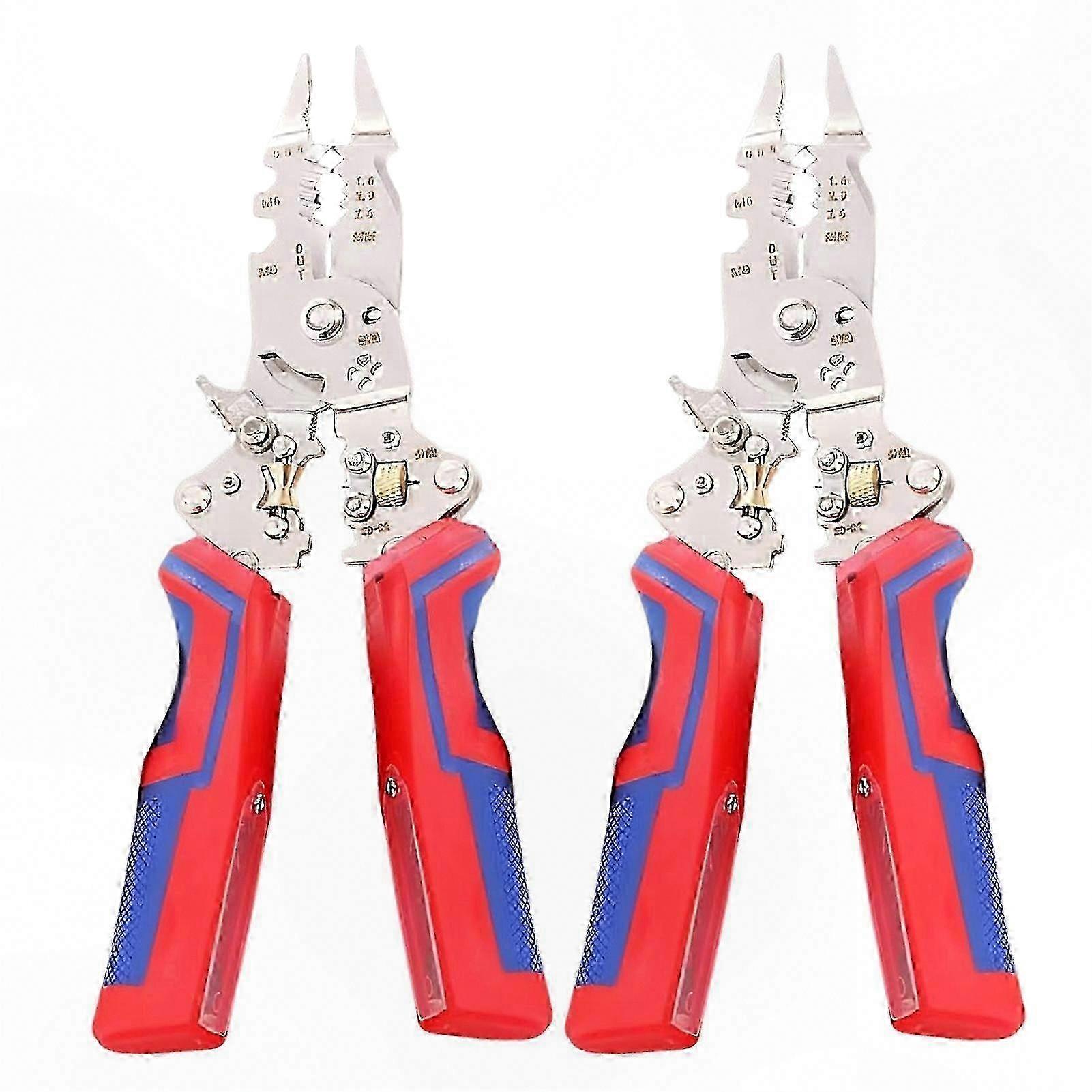 Multi-Function Adjustable Wire Stripper with Voltage Tester, 13-in-1 Folding Pliers for Cutting, Crimping, and Pulling Tasks