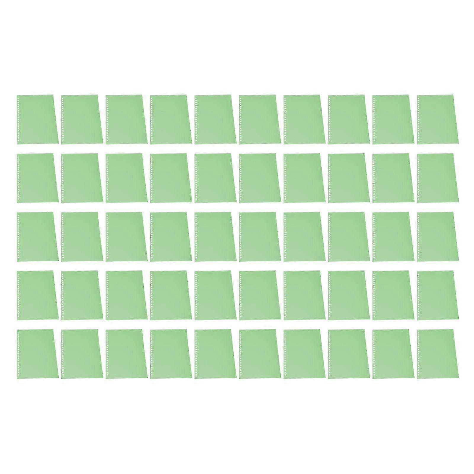 50Pcs Sheet Protector Paper Binding Cover Matte A5 20 Holes PP Plastic for Presentation Green