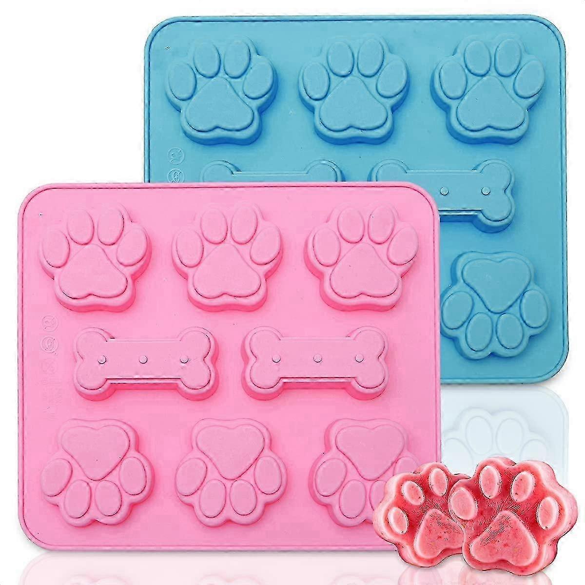 2 Pcs Paw and Bone Mold Silicone Molds for Baking 25-26