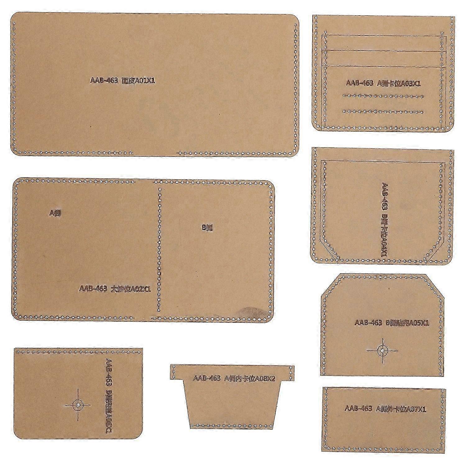 DIY Handicraft Acrylic Template Short Wallet Leather Pattern Design Template Set (AAB?463)