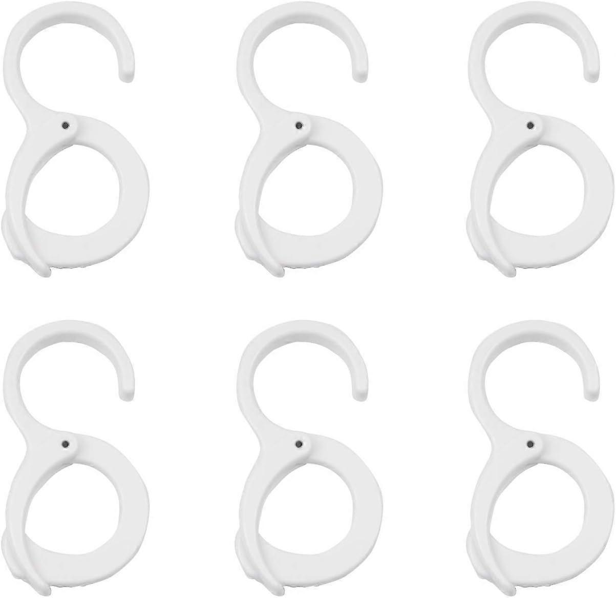 SeraphinaT 6 Pcs Multi-Function Clip Hanging Hooks, White White
