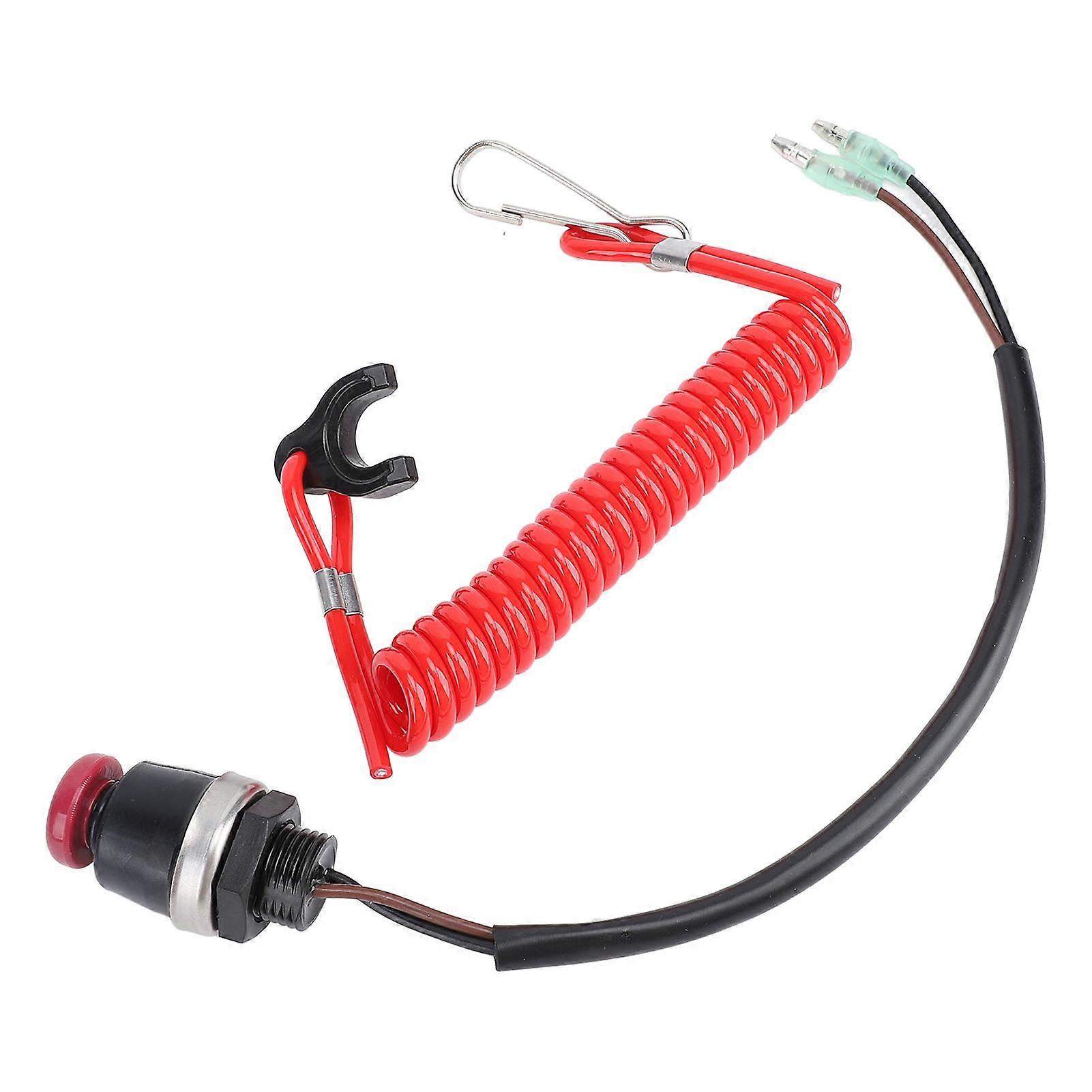 Boat Safety Kill Stop Switch with Lanyard 398 06830 0 Outboard Engine Motor Urgent Stop Switch 353 06821 0 for Tohatsu 