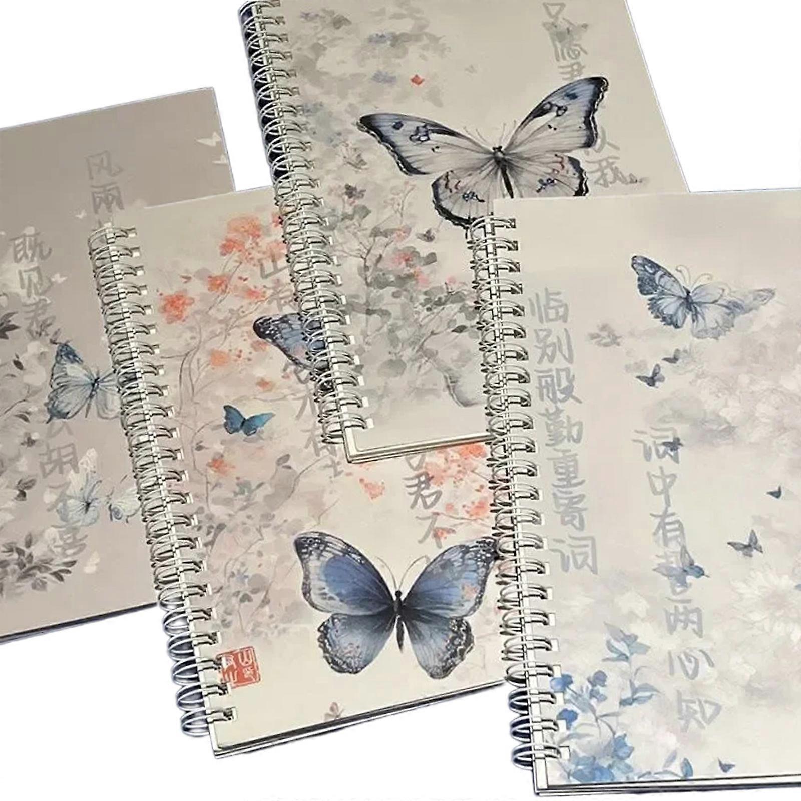 4Pcs Paper Notebook Twin Coil Binding Notebook 100 Pages College Ruled Notebook Journal for Writing Journaling 14x20cm Multicolor