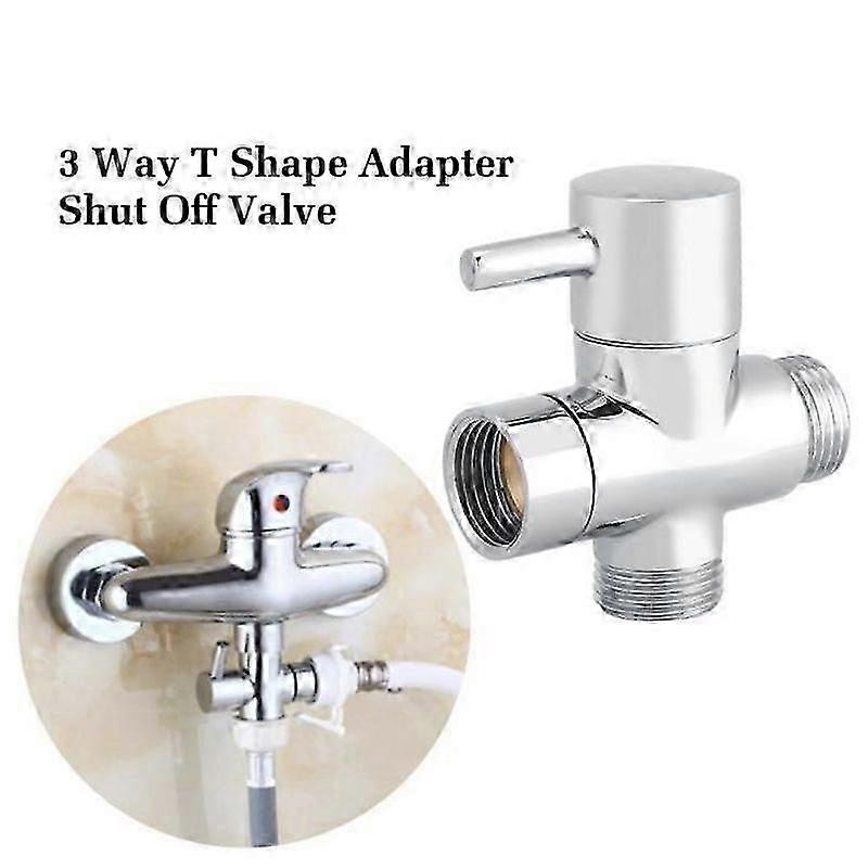 3 Way T Shape Diverter Shower Stop Valve Toilet Bidet Sprayer Water Adapter Chrome Color hwyno.458SH