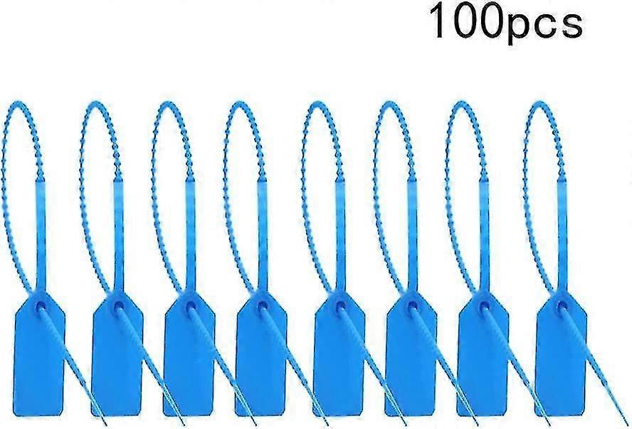 100 πλαστικές σφραγίδες παραβίασης, μίας χρήσης αριθμημένη αυτοκλειδώνοντας γραβάτα ετικετών ασφαλείας σφραγίδων ασφαλείας, μήκος stcyv 250mm/1in