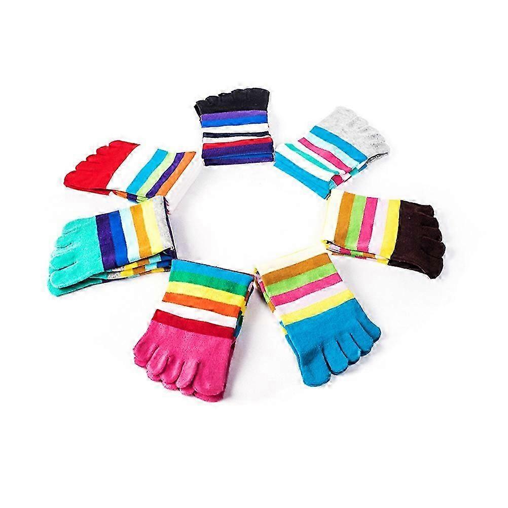 5 Toe Socks Cotton Stripped Design for Feet Wearing