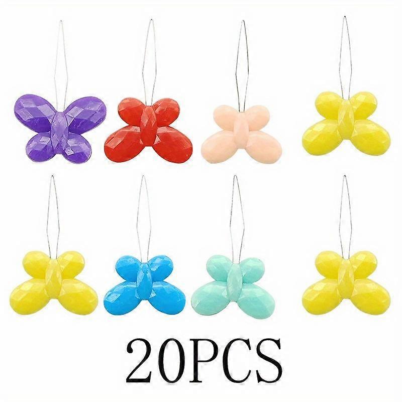 20pcs Random Color Needle Threader Elderly Easy Sewing Needle Device Thread Guide Tool Garment Sewing Needlework Flower Shape