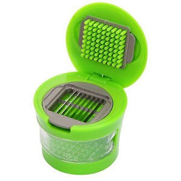 Garlic presses, crushers, grinders, choppers and storage contain