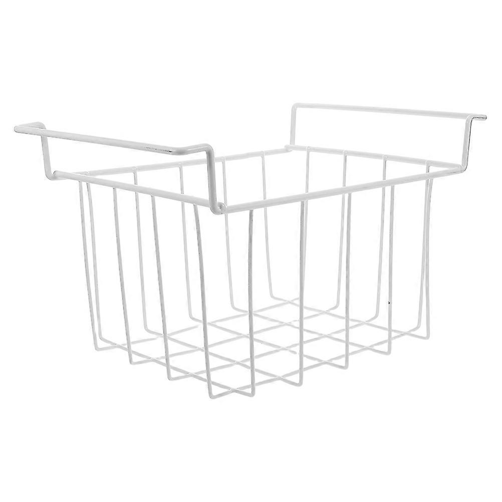 Freezer Storage Rack Bin White Iron Basket for Storage Use