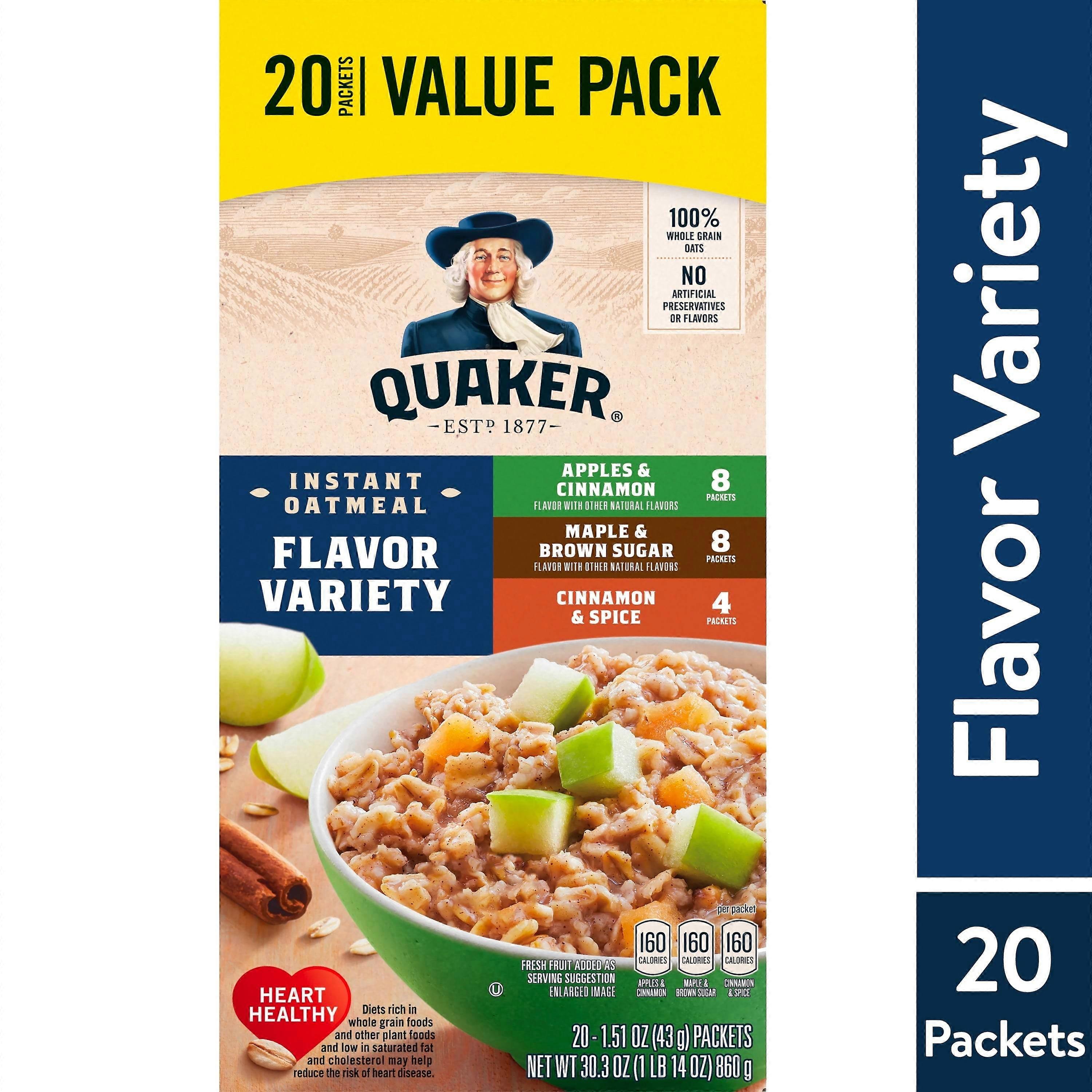 Quaker Instant Oatmeal, Variety Value Pack, 1 Ea