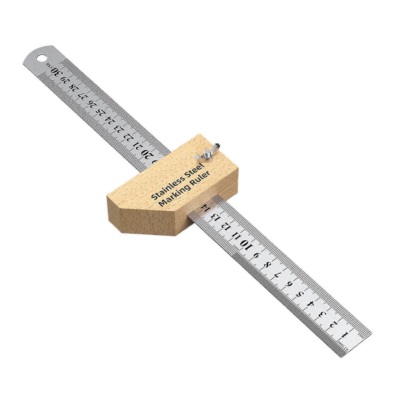 Workshop Essential Multifunction Marking Ruler With Antislip Handle and Space Saving Hanging Hole Feature Multicolor