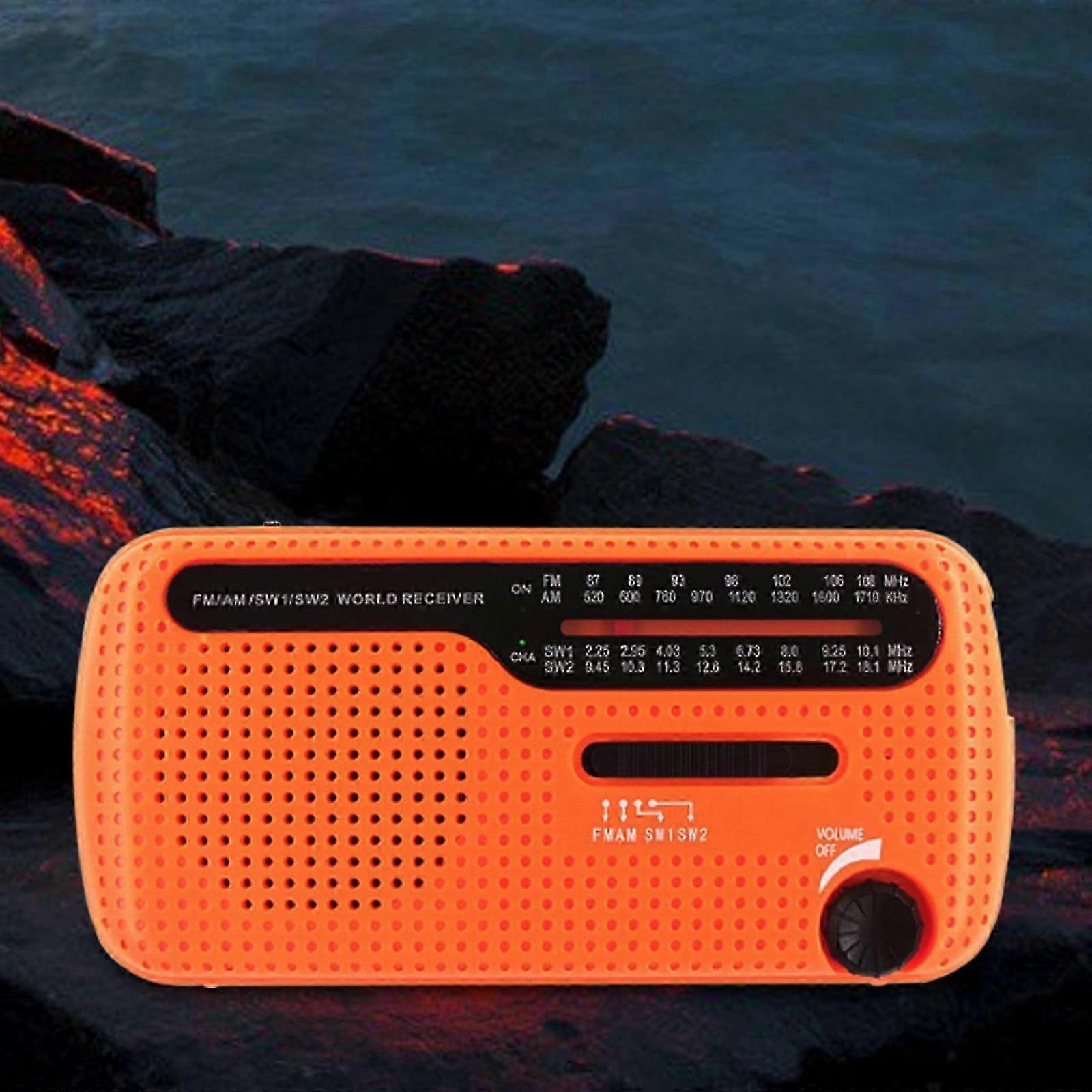 Jacenvly Clearance 2024 Portable Hand Crank Radio with AM/FM/SW, Rechargeable Battery, Power Bank, USB Charger, Flashlight, Lantern, Alarm f
