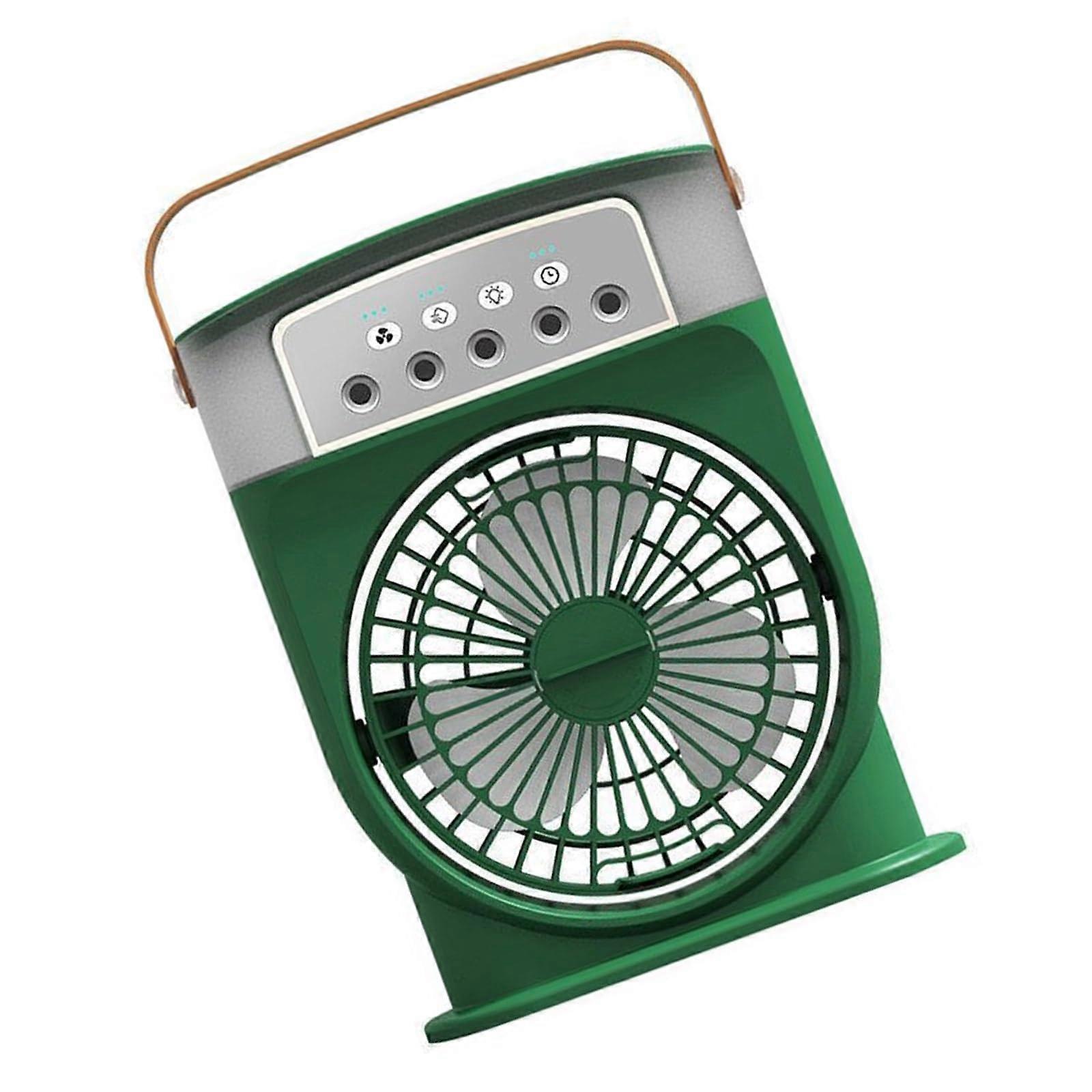 Portable Desktop Air Cooling Fan Rechargeable with 3 Speed for Home Office Dorm Air Circulation Green