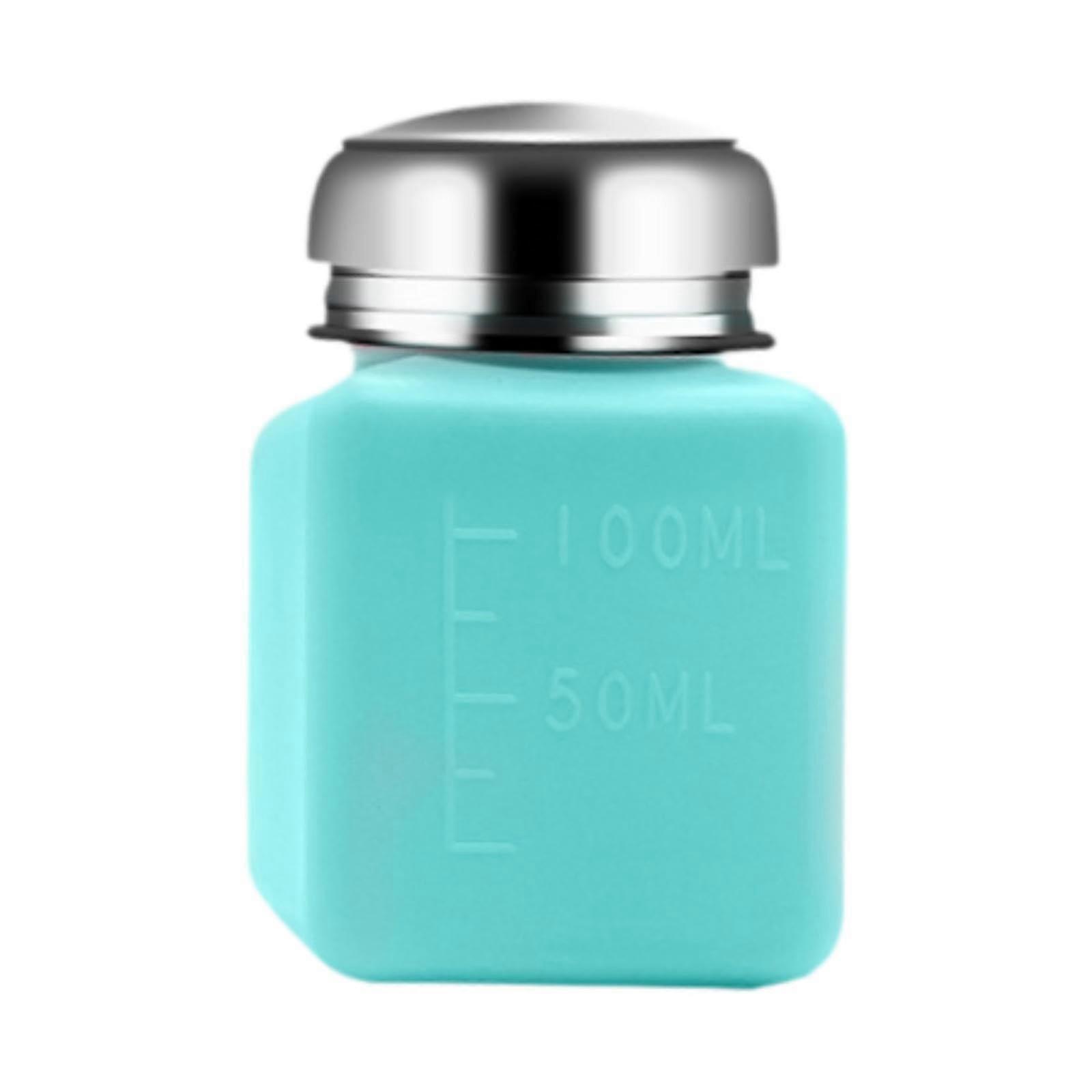 Nail Polish Remover Pump Dispenser Bottle PushDown Liquid Dispenser, 100ml, Blue