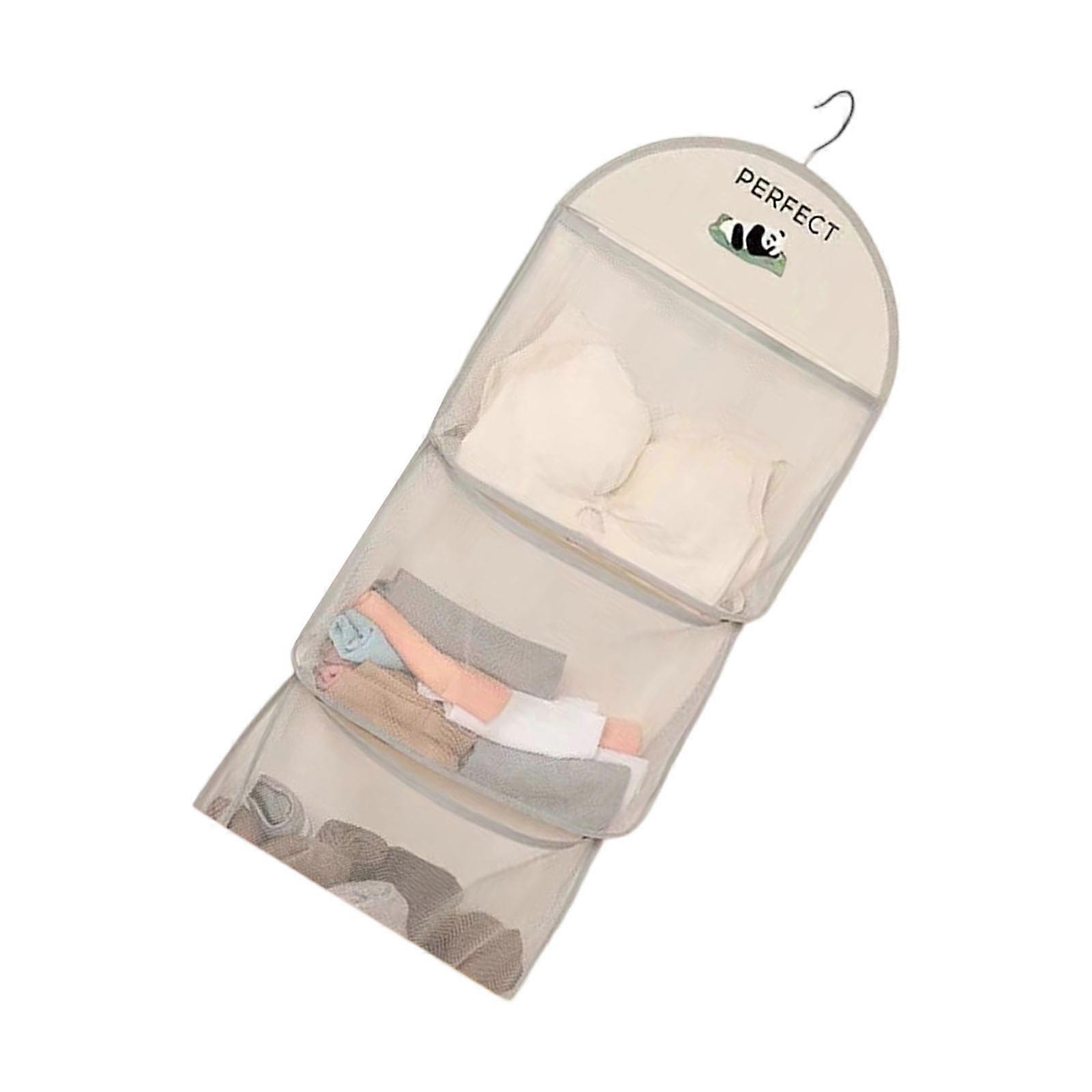 Suspended Closet Planner With Multiple Layer Pouches For Underwear Hosiery Ventilated Fabric Dormitory Storage Solution Multicolor