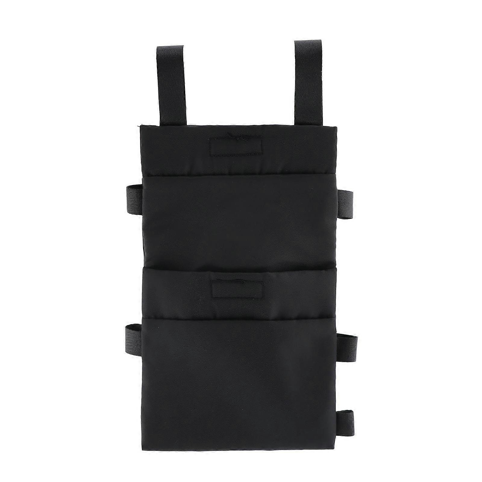 Compact Cane Attachments Bag Water Resistant Fabric Two Layer Organization Cane Storage Pouch For Food Keys Devices  Black