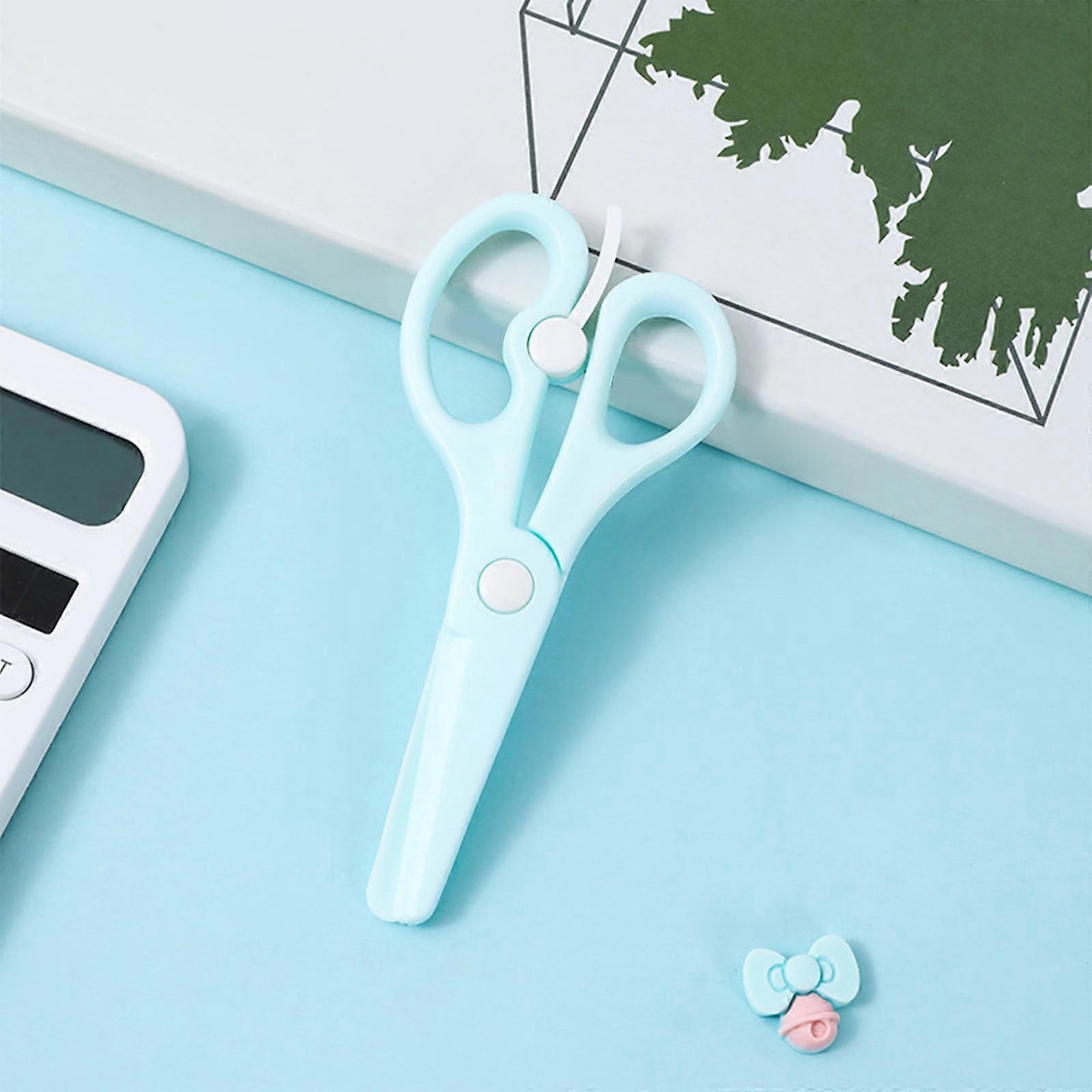 WICVIK Kids DIY Craft Scissors, Safe Round Tip, Durable Plastic Scissors for Children, Energy-Saving Design, Wrapped Edges