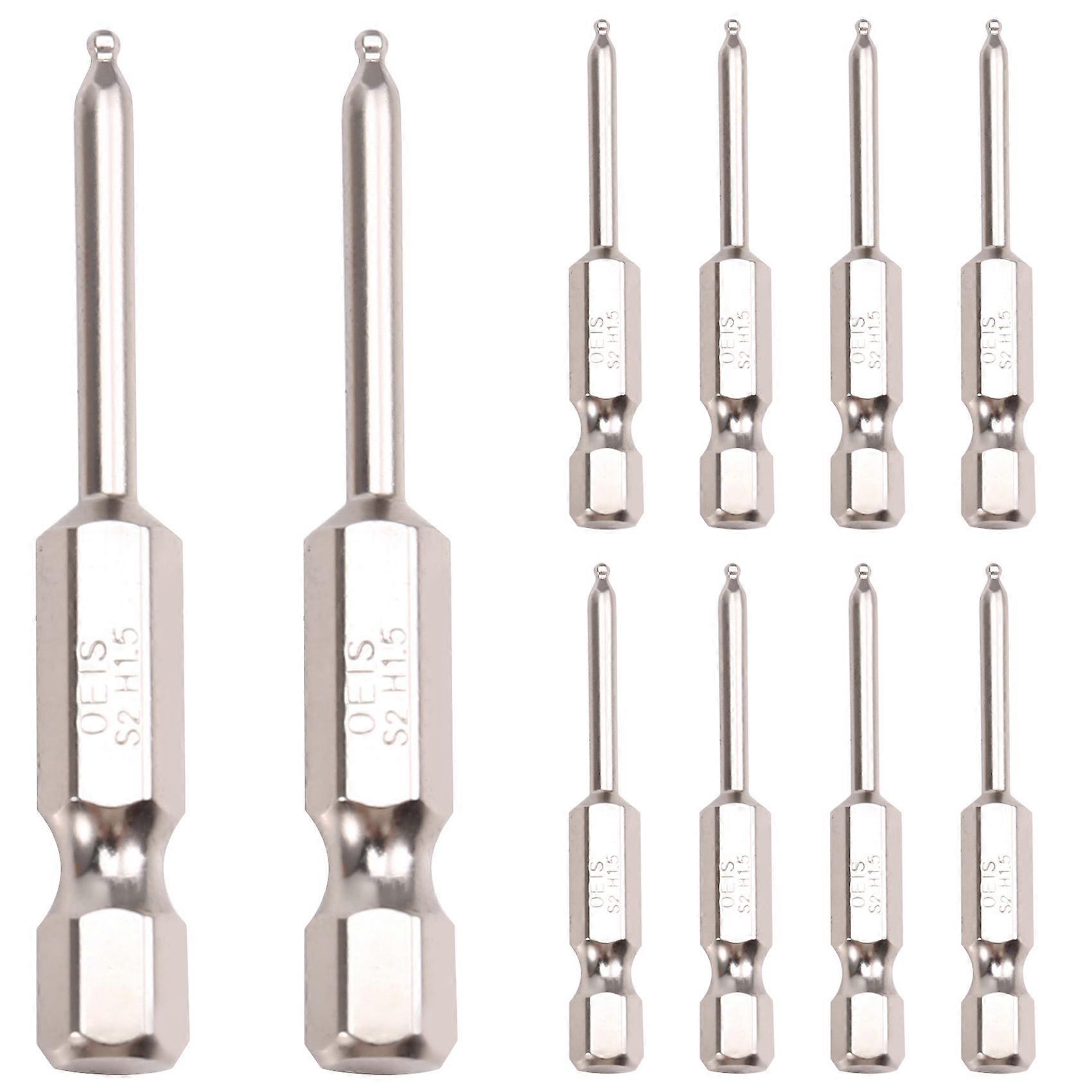 Magnetic Hex Wrench Drill Bits Ball End Hex Screwdriver Bits Set 100mm Long Ball Driver Bit 1/4 Inch Hex-Shank