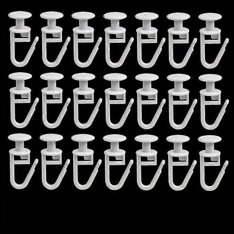 50pcs Classic White Plastic Curtain Track Rollers with Lockable Hooks, Easy Glide Curtain Hangers with Large Opening for Effortless Curtain 