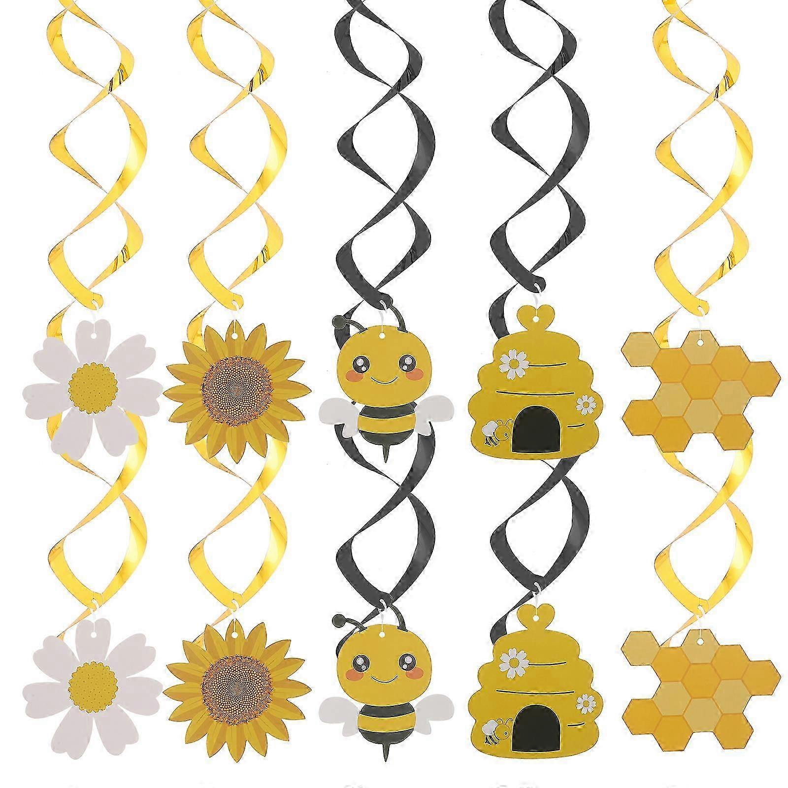 1 Set Bee Hanging Swirl Decorations Ceiling Hanging Decor Bee Party Decorations