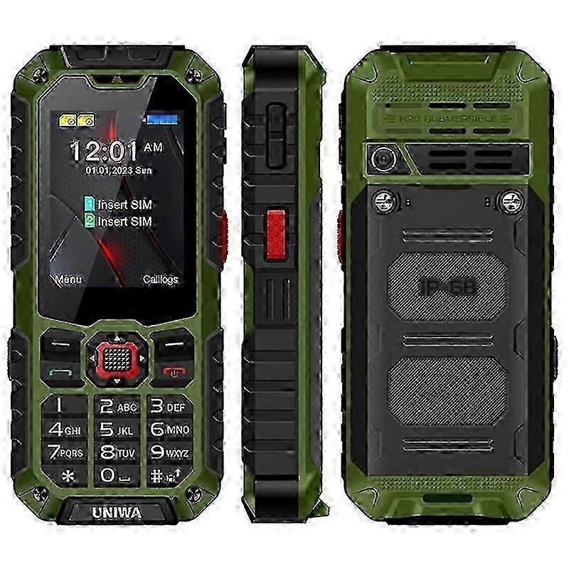 Uniwa S9 2.4 polegadas Celular Robusto Ip68 Impermeável 4g Celular Com Lanterna