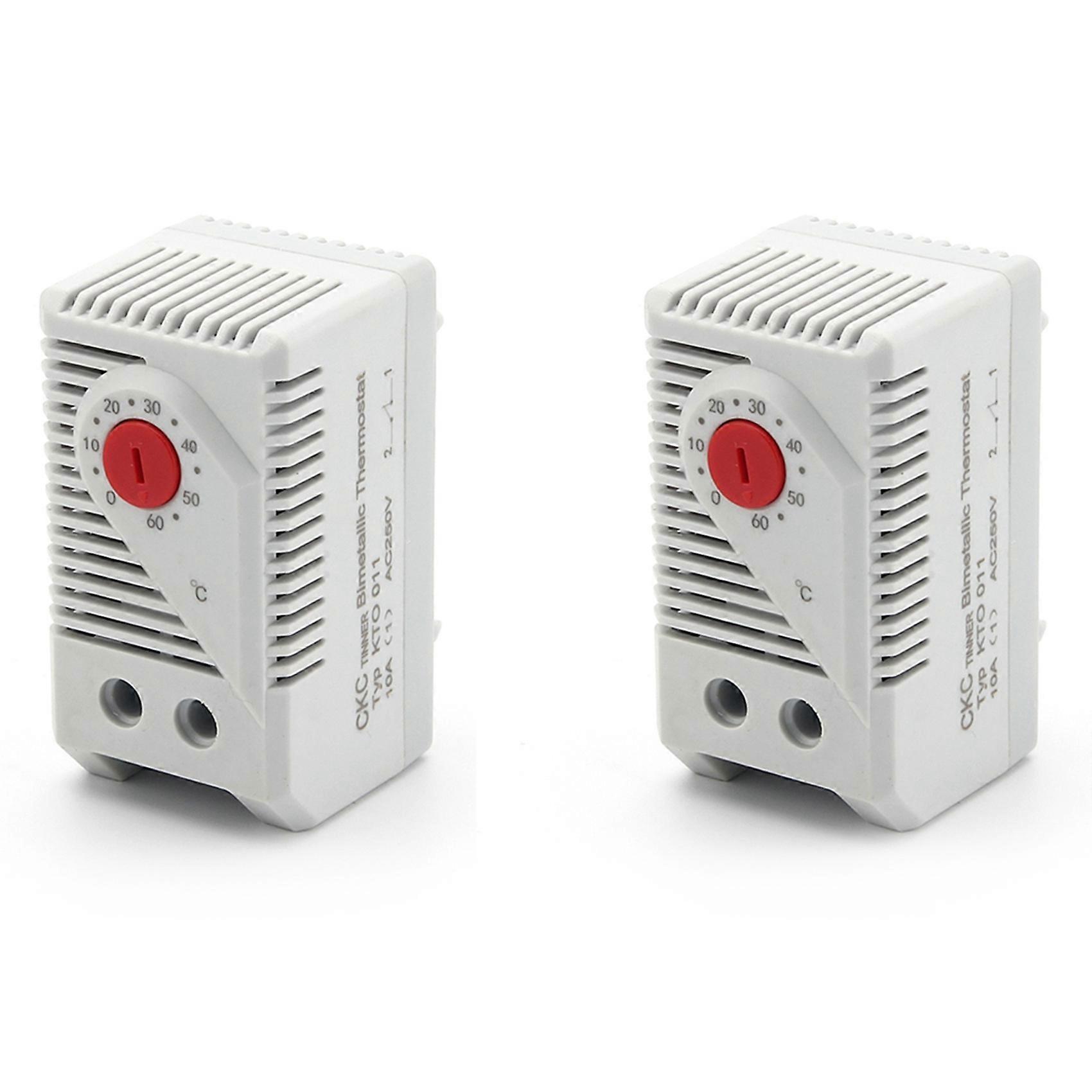 2X SINOTIMER KTO011 Cabinet Mini Thermostat Compact Mechanical Temperature Controller