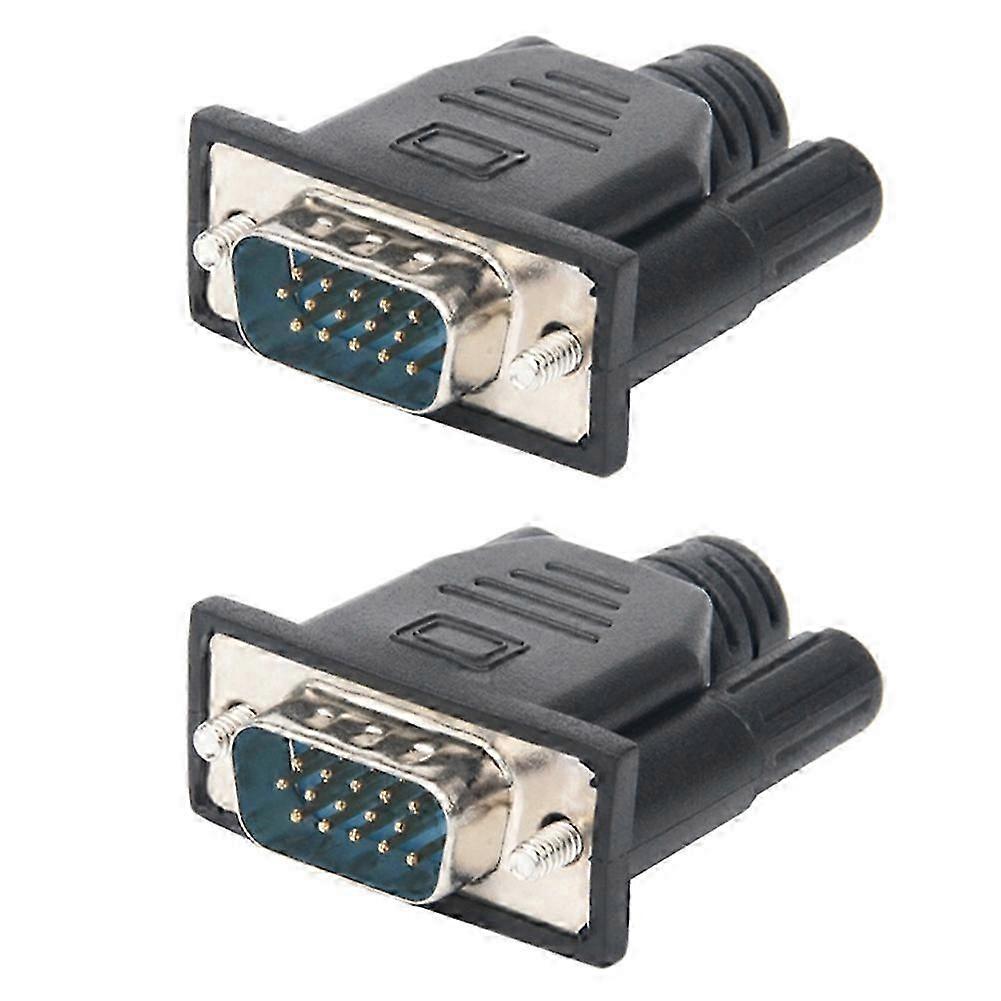 2PCS VGA Virtual Display Adapter, Male Dummy Plug Headless Ghost Emulator with EDID Lock