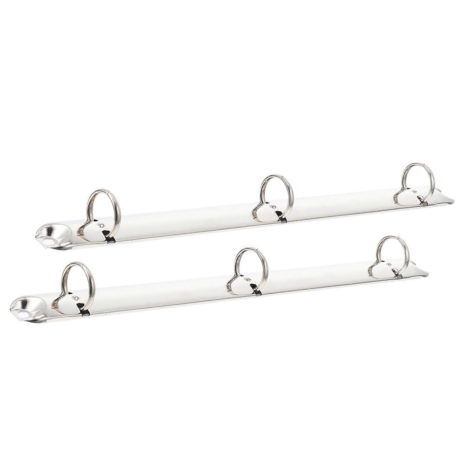 Silver Iron Loose Leaf Binder Ring Mechanisms for A4 Storage Use, 2 Pcs, and Easy to Use