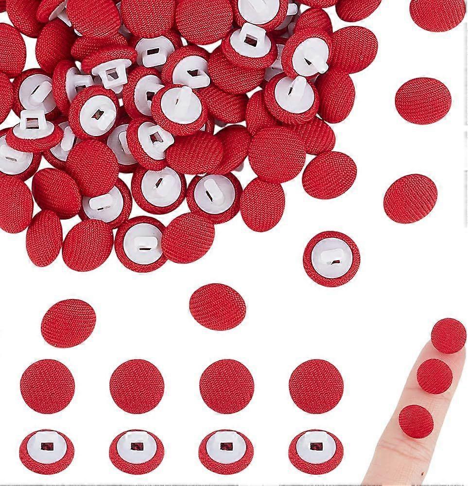 100 Pcs Fabric Covered Button 10mm Fabric Plastic Shank Buttons 1-Hole Fabric Cloth Covered Round Buttons Crafting Sewing Shank Buttons for Clothes DI