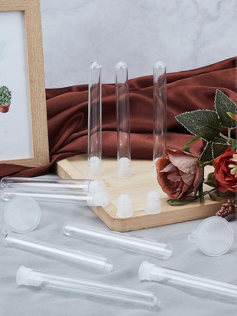 2Pcs Transparent Plastic Funnel Hopper Multi-Purpose Clear Funnels Clear Tube Bead Containers Large Plastic Empty Tubes for Liquid Spices Lotion Oils 