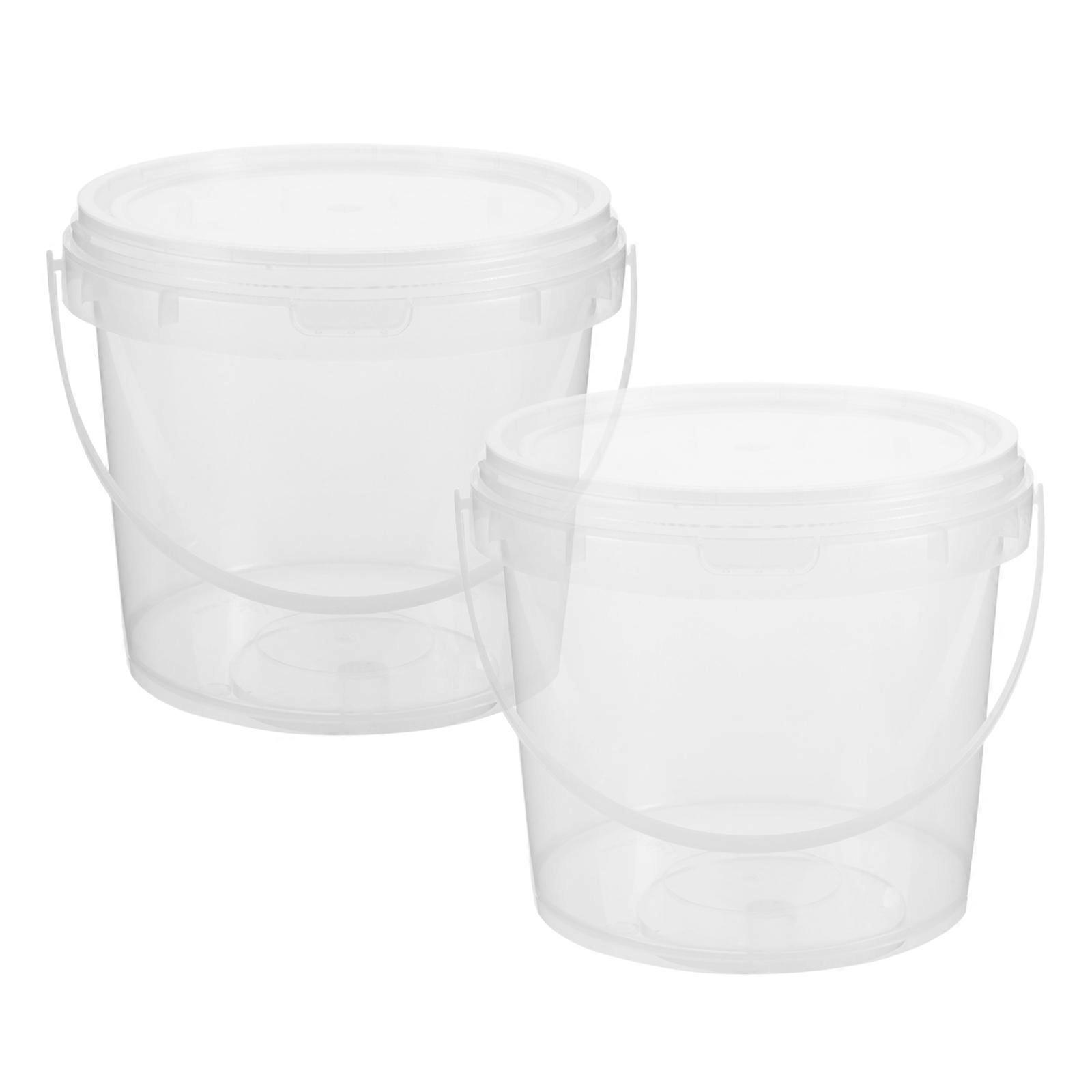 PP Toy Food Storage Bucket for Storage Use 2Pcs with Lid and Handle