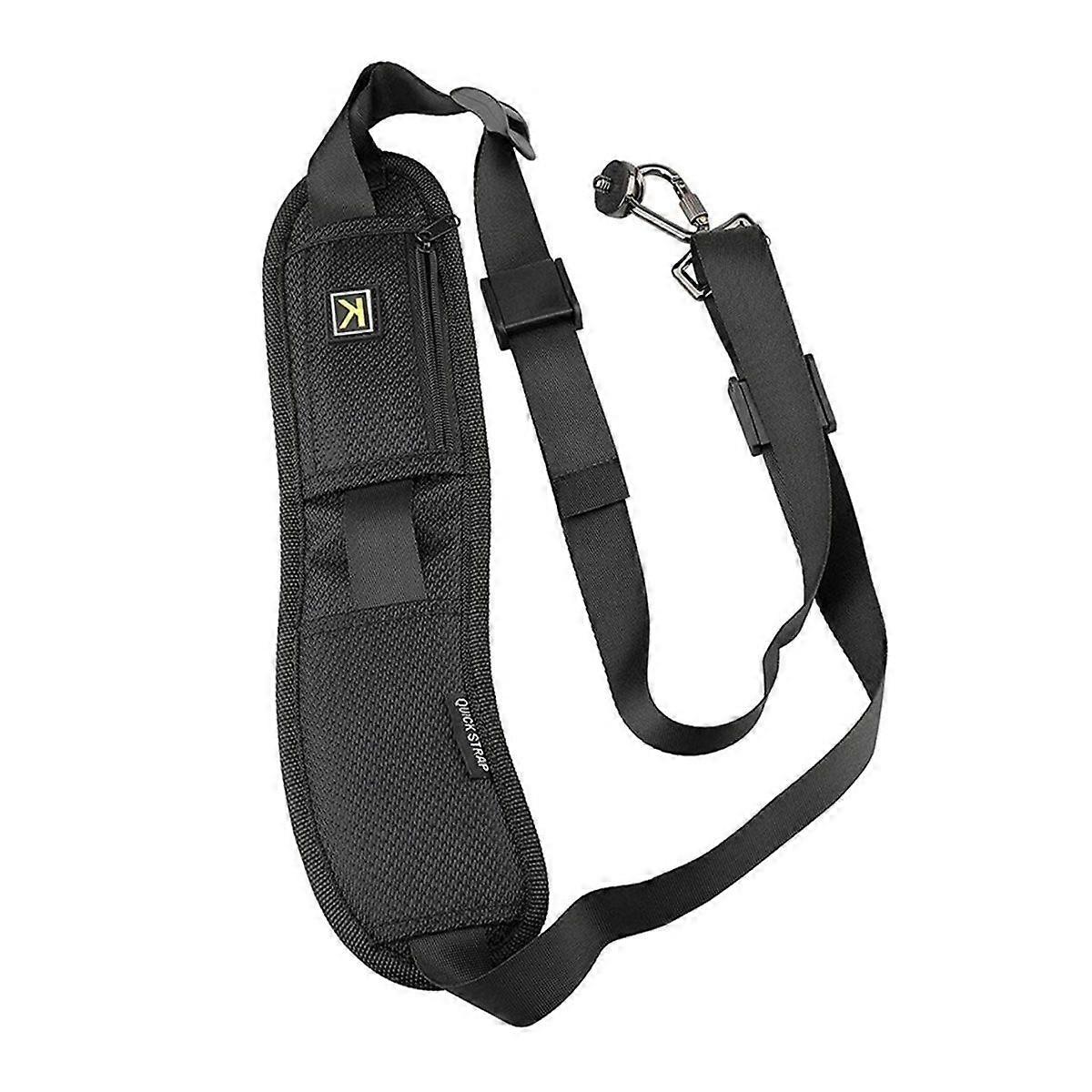 Adjustable Camera Strap with Quick Release Safety Tether Pouch for DSLR SLR Camera Shoulder Strap