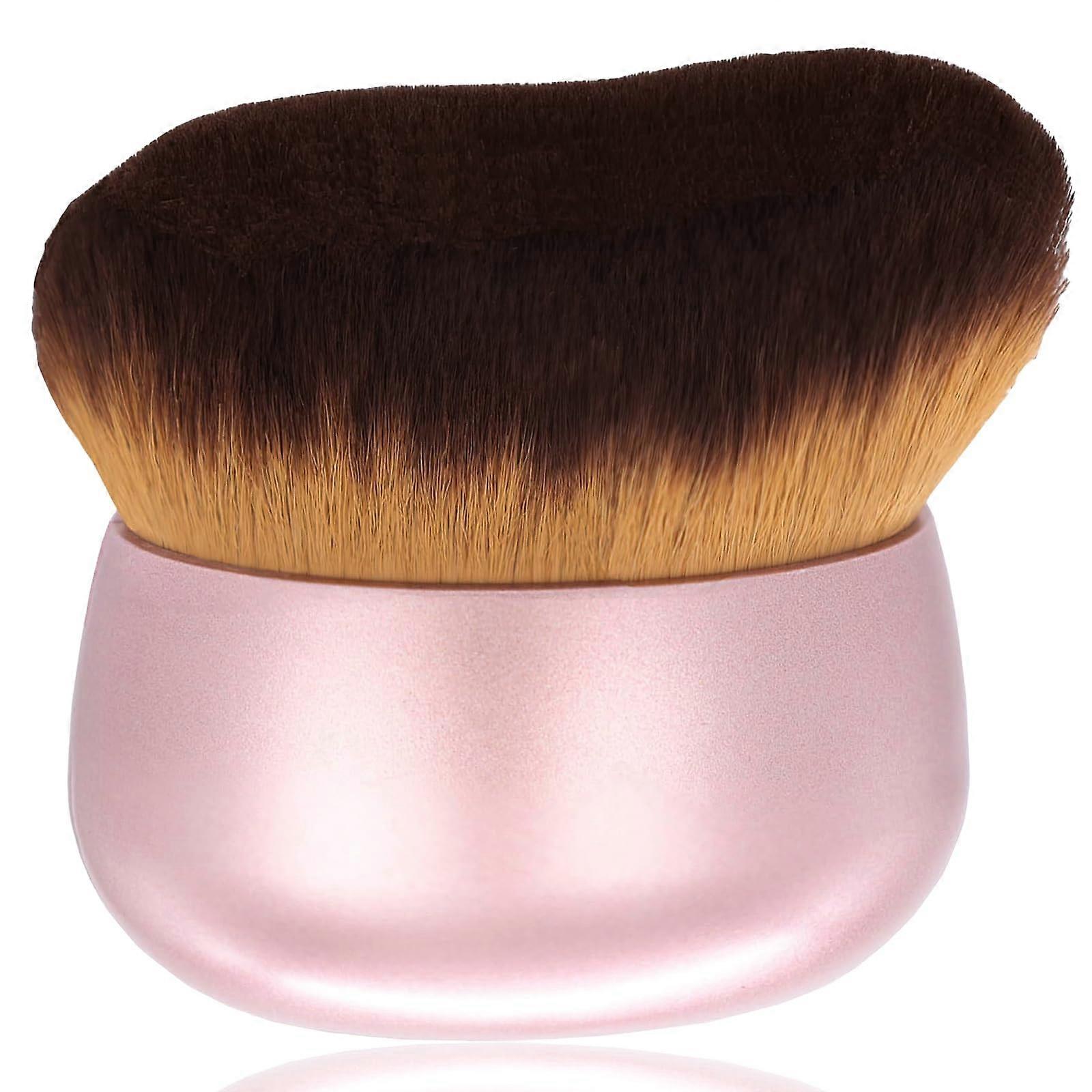 Oversized Self Tanner Kabuki Body Brush with ExtraLarge Head for Streak Full Body and Face Application – Pink Handle