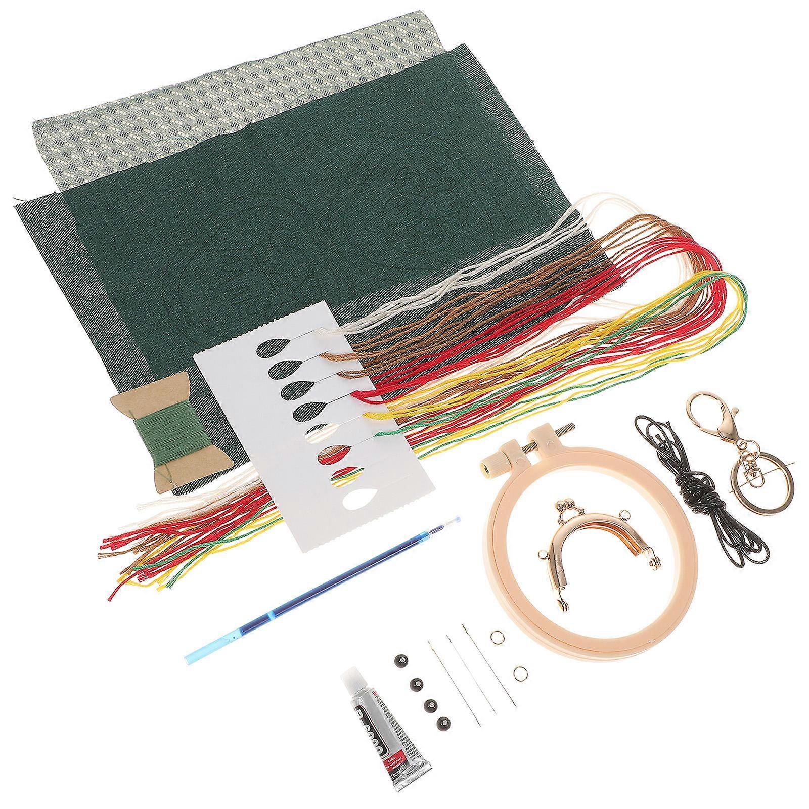 Embroidery Coin Purse Set DIY 1Set with Handmade Tools and Frame