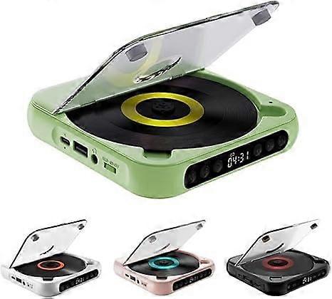 Portable BluetoothCompatible CD Player, Supports CD/CDR/CDRW/MP3, Rechargeable Battery, Compact Lightweight, Green